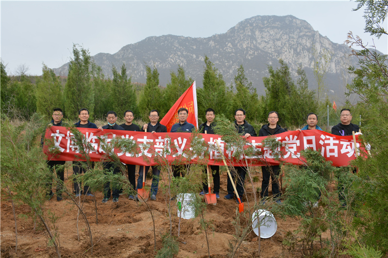 集團(tuán)公司文博中心項(xiàng)目部臨時(shí)黨支部開展義務(wù)植樹主題黨日活動(dòng)